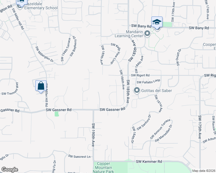 map of restaurants, bars, coffee shops, grocery stores, and more near 18798 Southwest Marko Lane in Beaverton