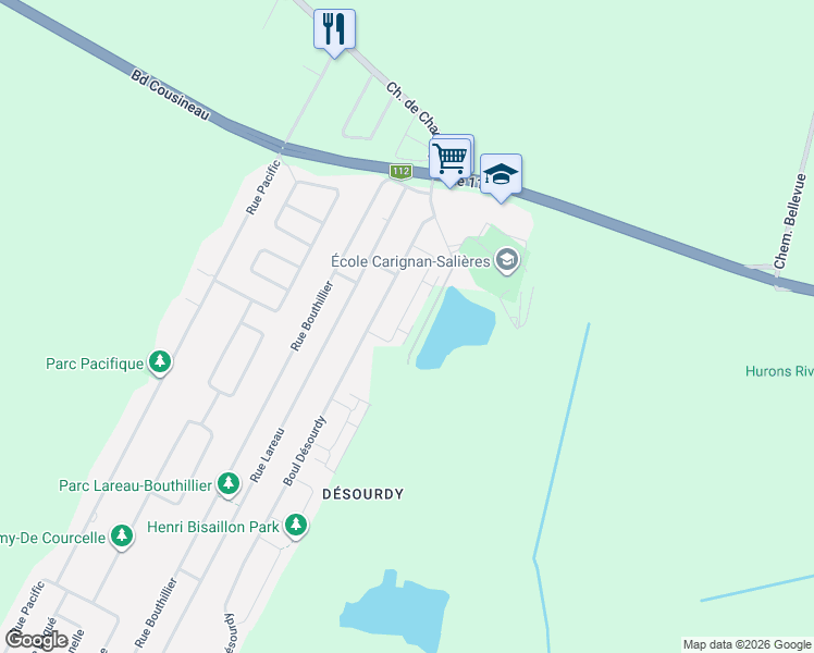 map of restaurants, bars, coffee shops, grocery stores, and more near 3157 Rue des Galets in Longueuil