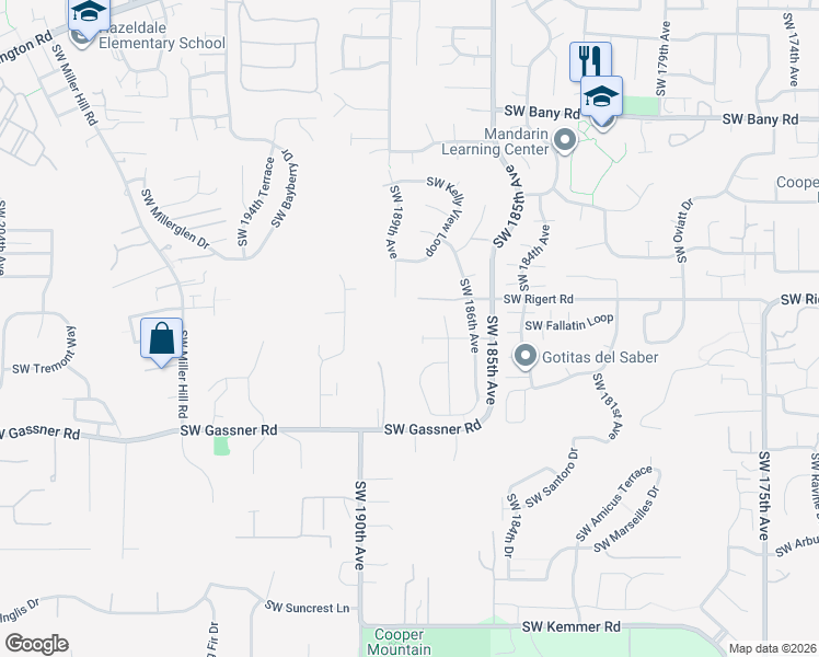 map of restaurants, bars, coffee shops, grocery stores, and more near 18798 Southwest Marko Lane in Beaverton