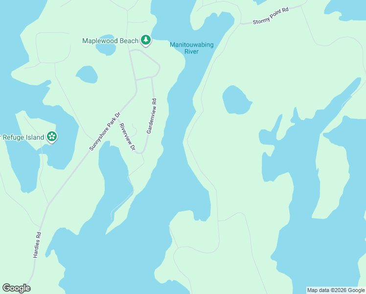 map of restaurants, bars, coffee shops, grocery stores, and more near 16 Gardenview Road in Parry Sound