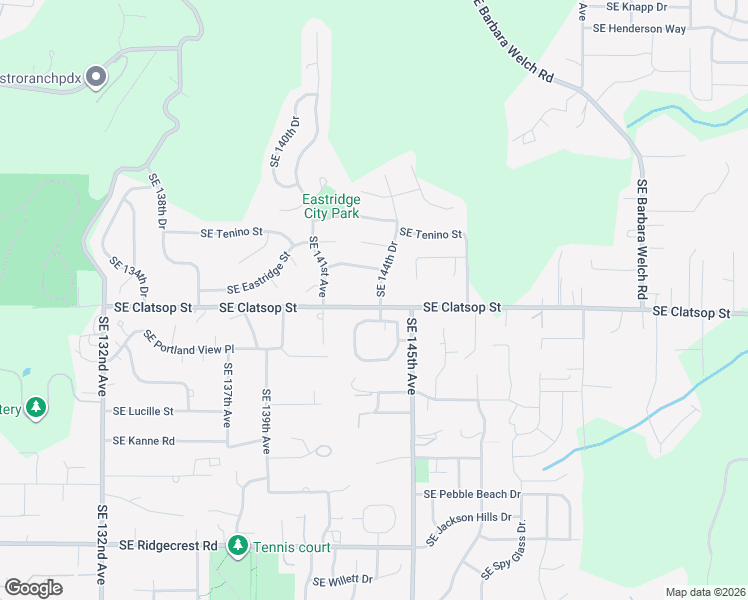 map of restaurants, bars, coffee shops, grocery stores, and more near 8535 Southeast 144th Drive in Portland
