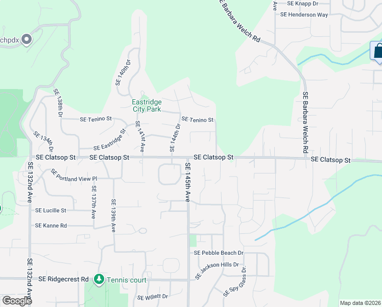 map of restaurants, bars, coffee shops, grocery stores, and more near 8427 Southeast 145th Place in Portland