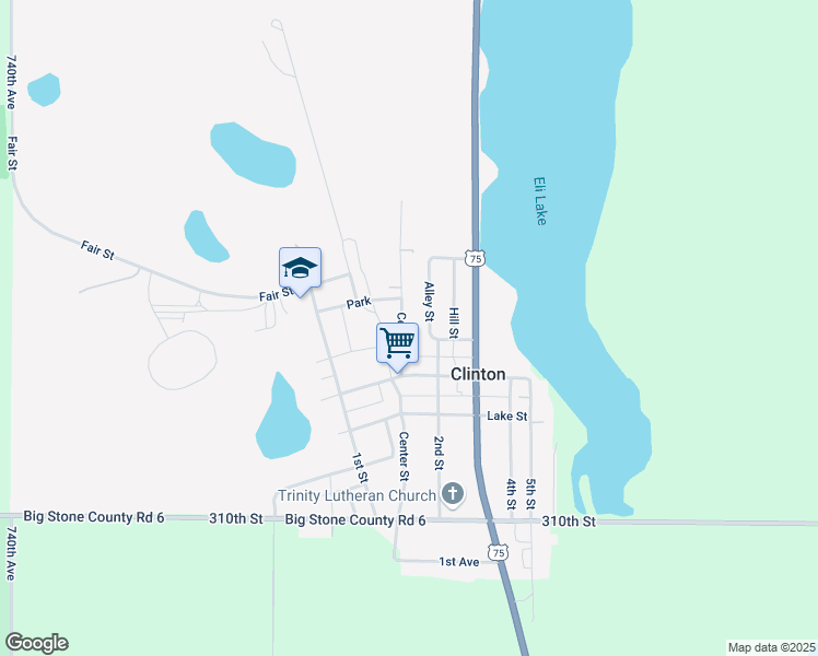 map of restaurants, bars, coffee shops, grocery stores, and more near 228 Center Street in Clinton