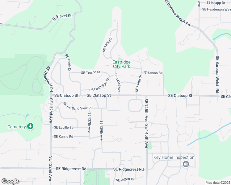 map of restaurants, bars, coffee shops, grocery stores, and more near 14038 Southeast Lennon Court in Portland