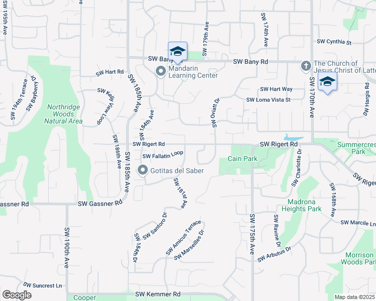 map of restaurants, bars, coffee shops, grocery stores, and more near 8048 Southwest 181st Avenue in Beaverton