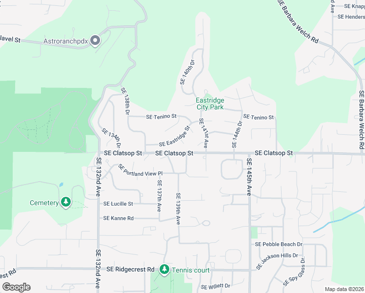 map of restaurants, bars, coffee shops, grocery stores, and more near 8503 Southeast 139th Court in Portland