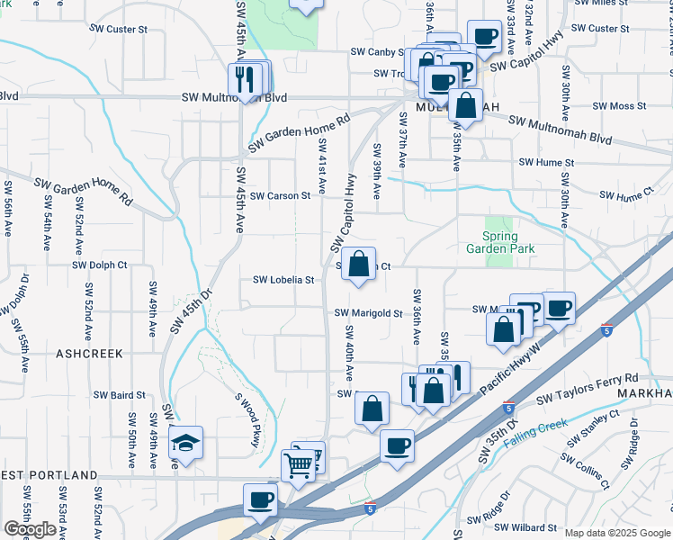 map of restaurants, bars, coffee shops, grocery stores, and more near in Portland