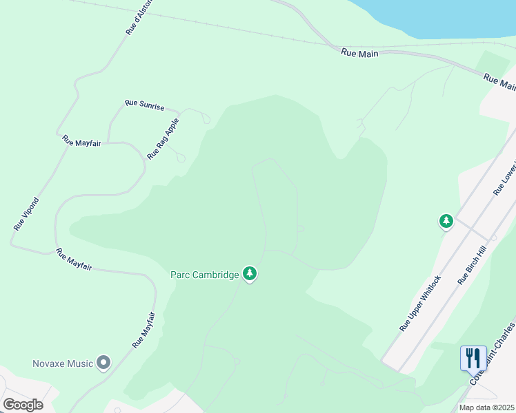 map of restaurants, bars, coffee shops, grocery stores, and more near 87 Rue Oxford in Hudson
