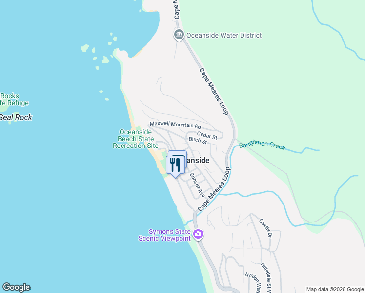 map of restaurants, bars, coffee shops, grocery stores, and more near 1680 Chinook Avenue in Tillamook