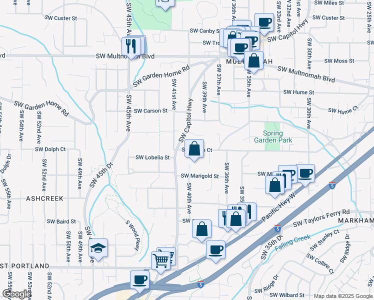 map of restaurants, bars, coffee shops, grocery stores, and more near in Portland