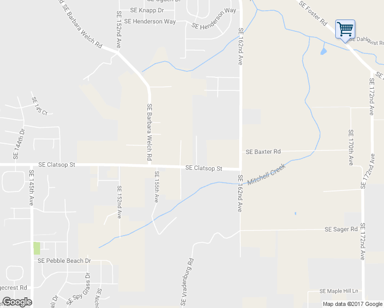 map of restaurants, bars, coffee shops, grocery stores, and more near 15743 Southeast Clatsop Street in Portland