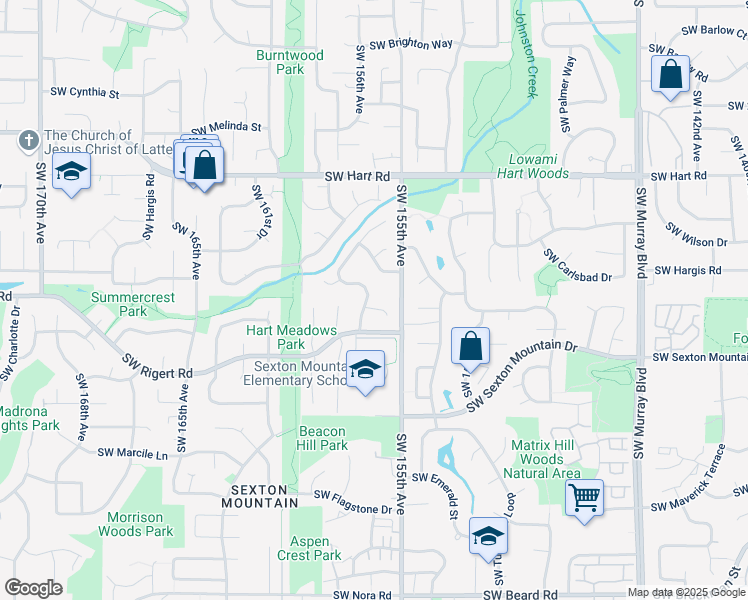 map of restaurants, bars, coffee shops, grocery stores, and more near 8025 Southwest Barnard Drive in Beaverton
