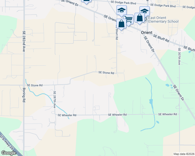 map of restaurants, bars, coffee shops, grocery stores, and more near 29408 Southeast Stone Road in Gresham
