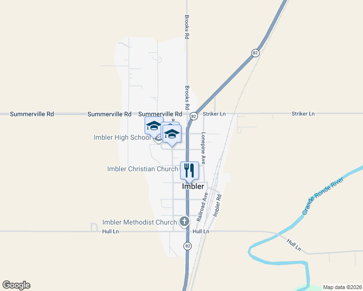 map of restaurants, bars, coffee shops, grocery stores, and more near 620 Ruckman Ave in Imbler