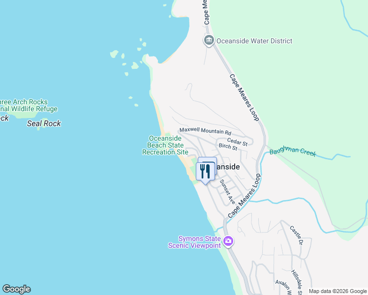 map of restaurants, bars, coffee shops, grocery stores, and more near 1745 Rosenberg Loop in Tillamook