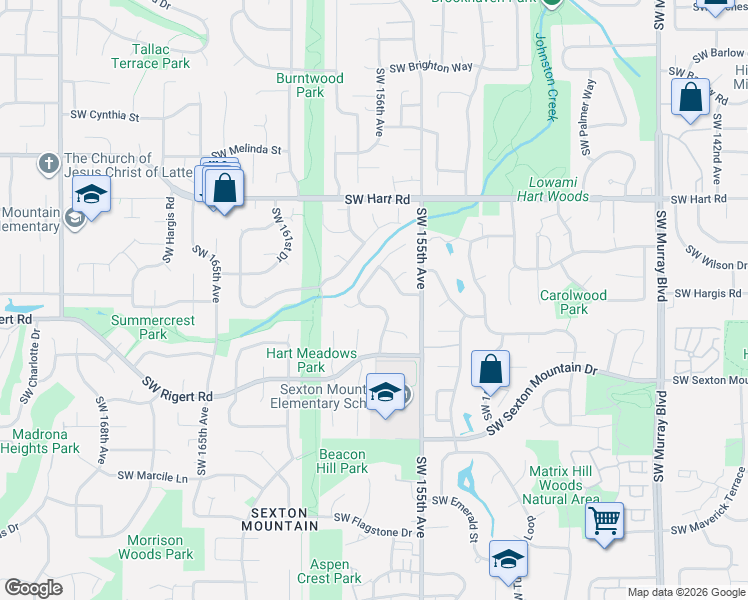 map of restaurants, bars, coffee shops, grocery stores, and more near 7960 Southwest Barnard Drive in Beaverton
