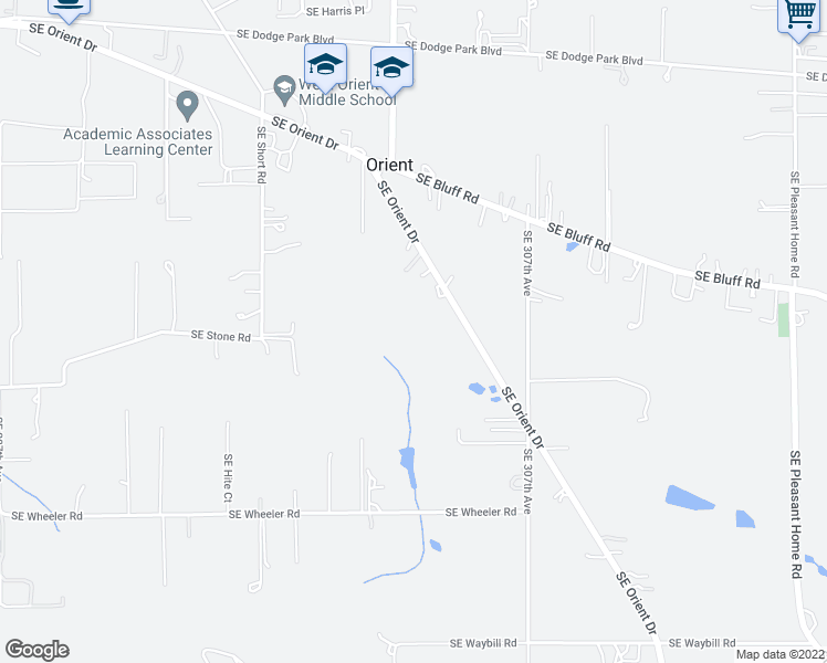 map of restaurants, bars, coffee shops, grocery stores, and more near 8045 Southeast Orient Drive in Gresham
