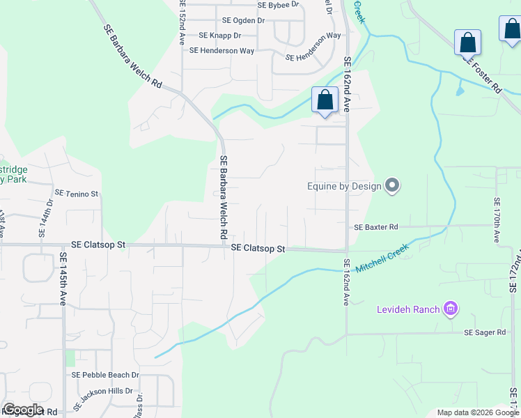 map of restaurants, bars, coffee shops, grocery stores, and more near 15621 Southeast Clatsop Street in Portland
