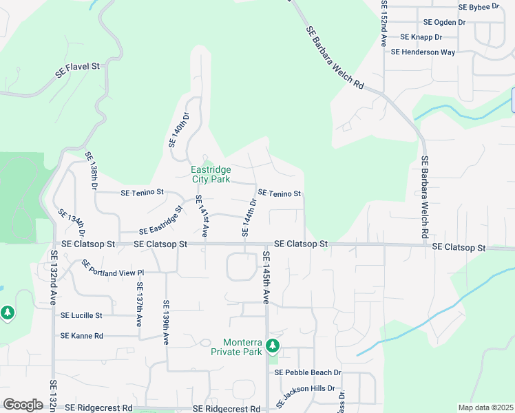 map of restaurants, bars, coffee shops, grocery stores, and more near 14331 Southeast Crystal Court in Portland