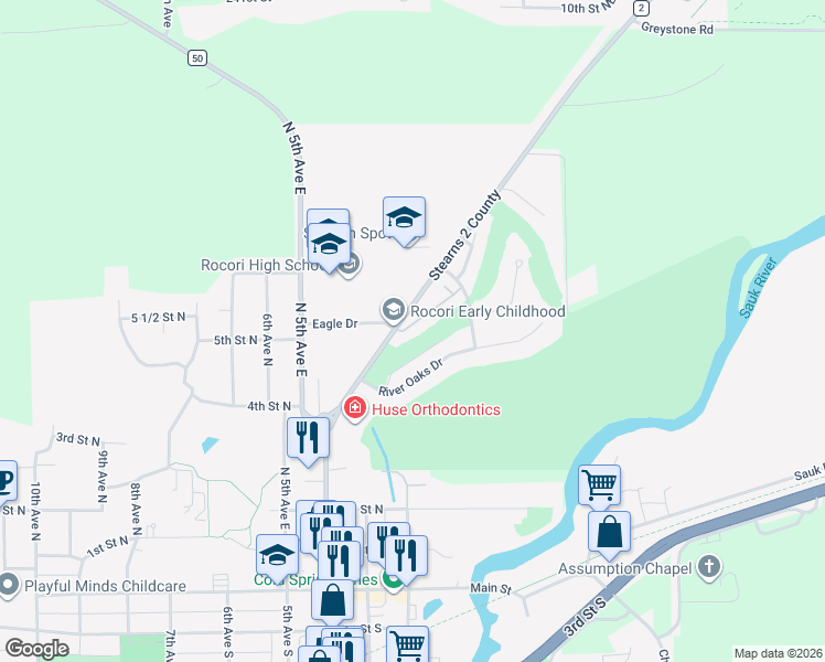 map of restaurants, bars, coffee shops, grocery stores, and more near 117 Eagle Drive in Cold Spring