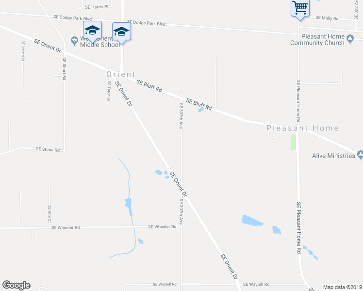 map of restaurants, bars, coffee shops, grocery stores, and more near 8300 Southeast 307th Avenue in Gresham