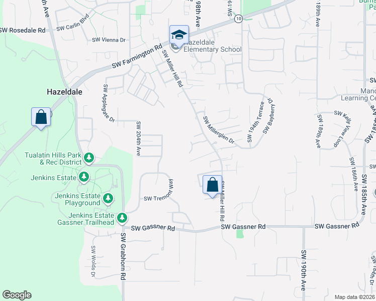 map of restaurants, bars, coffee shops, grocery stores, and more near 7863 Southwest Thornbridge Terrace in Beaverton