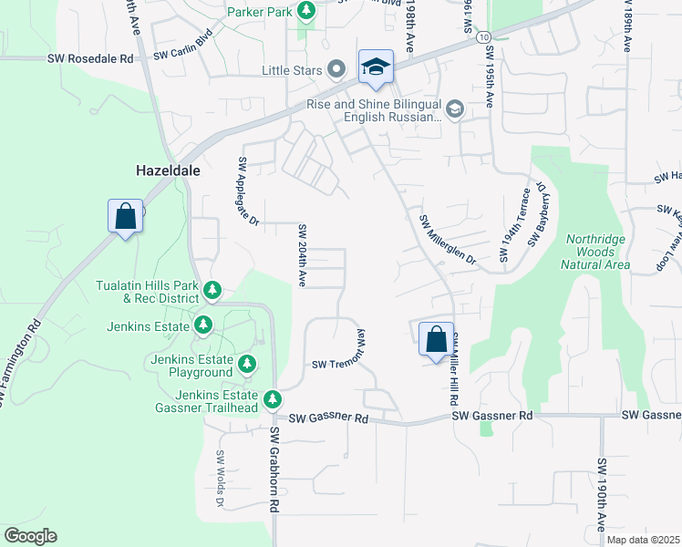 map of restaurants, bars, coffee shops, grocery stores, and more near 7784 Southwest Charles Terrace in Beaverton