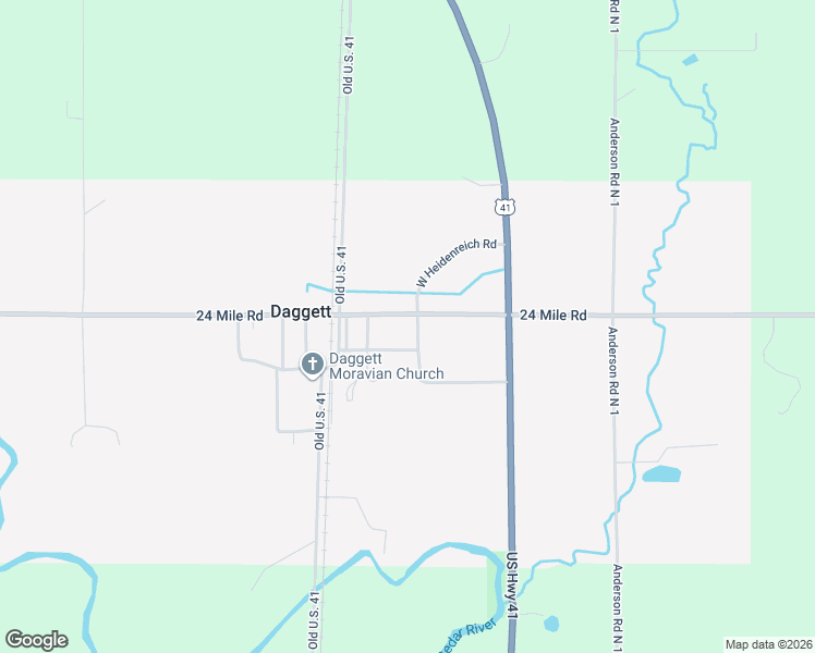 map of restaurants, bars, coffee shops, grocery stores, and more near 106 S School Road in Daggett