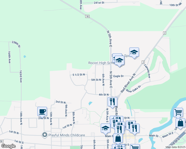 map of restaurants, bars, coffee shops, grocery stores, and more near 516 7th Avenue North in Cold Spring