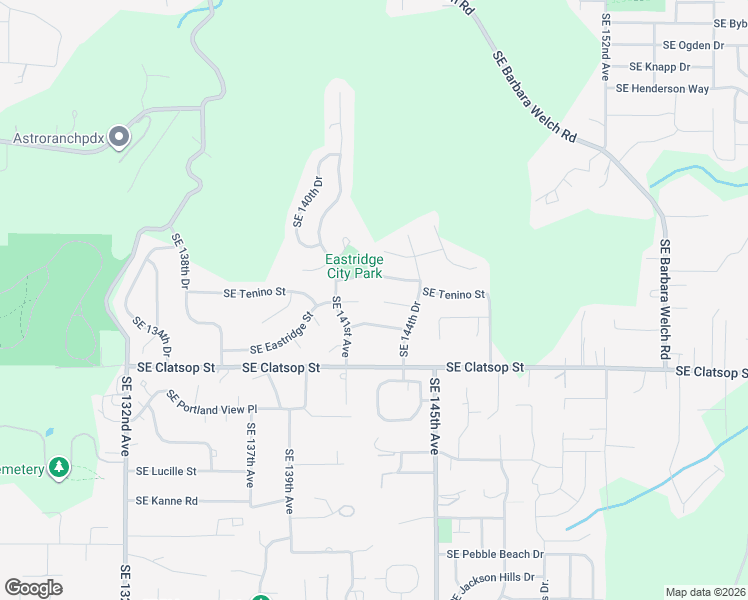 map of restaurants, bars, coffee shops, grocery stores, and more near 14201 Southeast Crystal Court in Portland