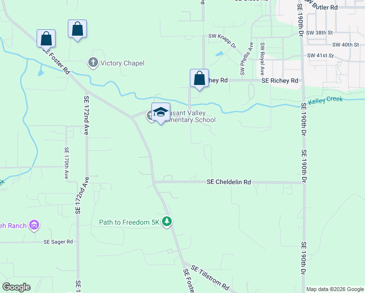 map of restaurants, bars, coffee shops, grocery stores, and more near 18020 Southeast Richey Road in Gresham
