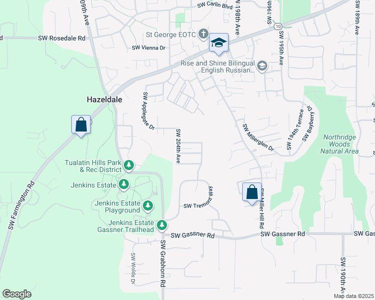 map of restaurants, bars, coffee shops, grocery stores, and more near 20375 Southwest Octavia Lane in Beaverton