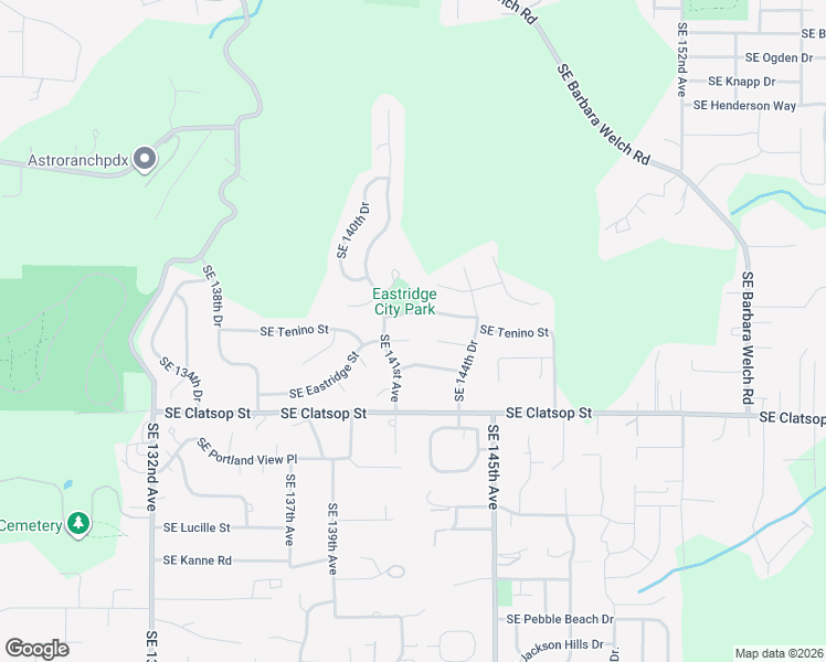 map of restaurants, bars, coffee shops, grocery stores, and more near 14201 Southeast Crystal Court in Portland