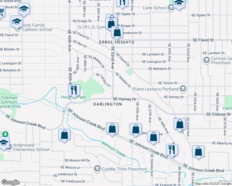 map of restaurants, bars, coffee shops, grocery stores, and more near in Portland