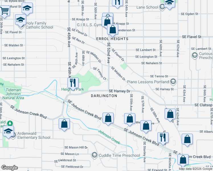 map of restaurants, bars, coffee shops, grocery stores, and more near in Portland