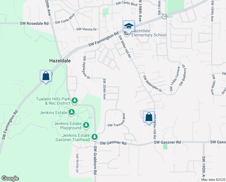 map of restaurants, bars, coffee shops, grocery stores, and more near 20375 Southwest Octavia Lane in Beaverton