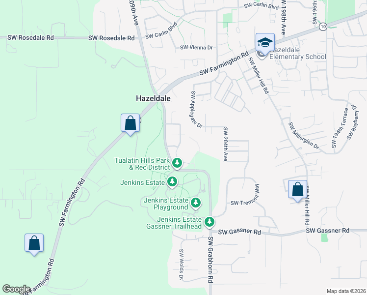 map of restaurants, bars, coffee shops, grocery stores, and more near 7810 Southwest Leland Drive in Beaverton