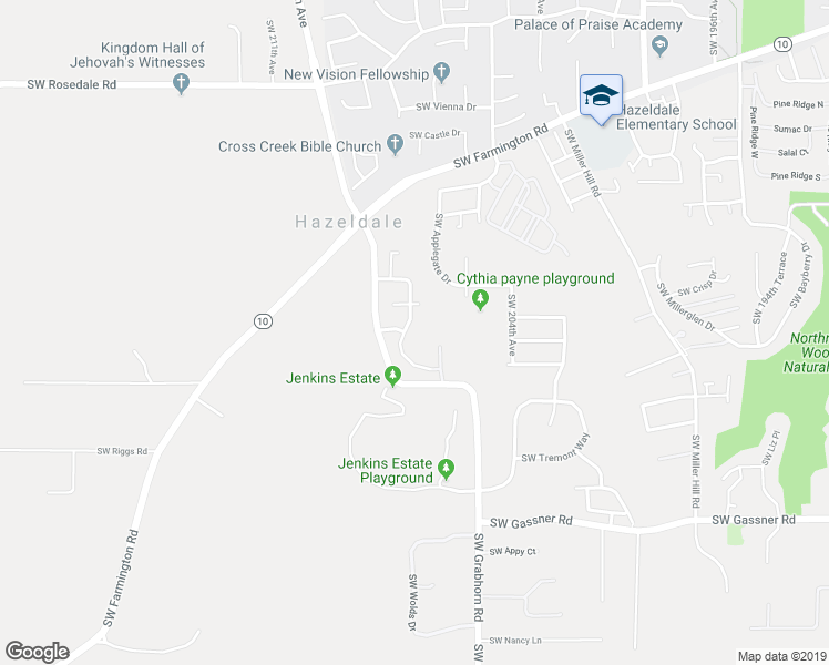 map of restaurants, bars, coffee shops, grocery stores, and more near 7810 Southwest Leland Drive in Beaverton