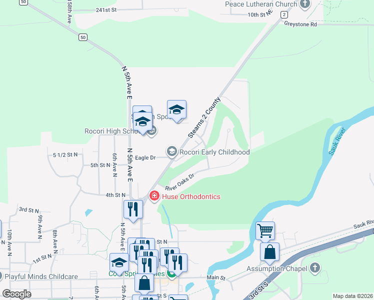 map of restaurants, bars, coffee shops, grocery stores, and more near 117 Eagle Drive in Cold Spring