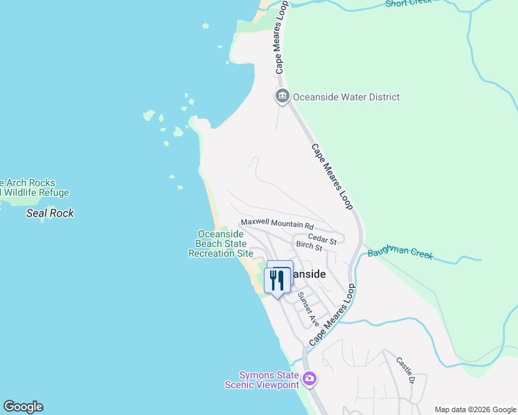 map of restaurants, bars, coffee shops, grocery stores, and more near Norwester Road in Oceanside