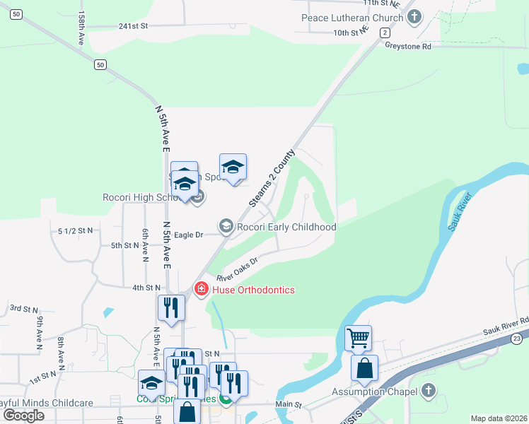 map of restaurants, bars, coffee shops, grocery stores, and more near 201 Golf Court in Cold Spring