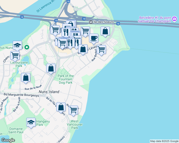 map of restaurants, bars, coffee shops, grocery stores, and more near 80 Rue Berlioz in Montréal