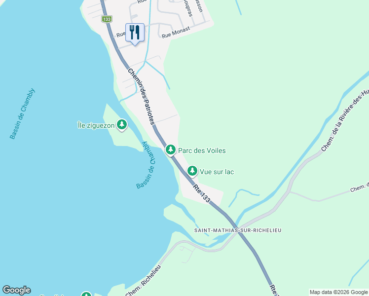 map of restaurants, bars, coffee shops, grocery stores, and more near 5 Rue Loiselle in Montérégie
