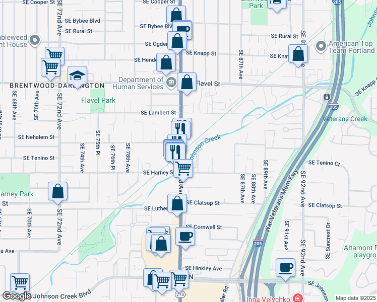 map of restaurants, bars, coffee shops, grocery stores, and more near in Portland