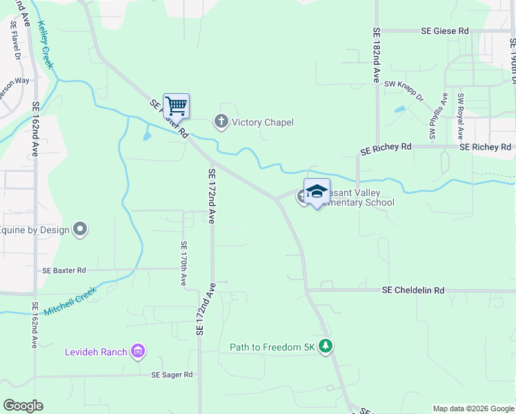 map of restaurants, bars, coffee shops, grocery stores, and more near 17404 Southeast Foster Road in Gresham