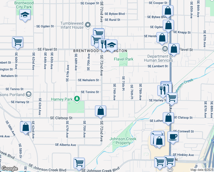 map of restaurants, bars, coffee shops, grocery stores, and more near in Portland