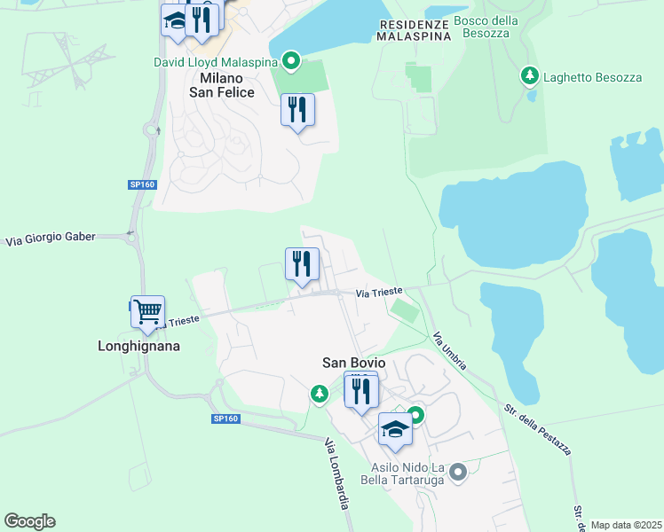 map of restaurants, bars, coffee shops, grocery stores, and more near 3 Via San Bovio in Milan