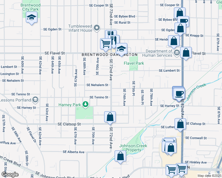 map of restaurants, bars, coffee shops, grocery stores, and more near in Portland