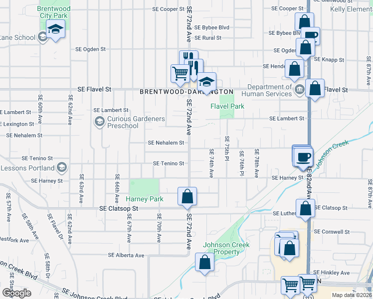 map of restaurants, bars, coffee shops, grocery stores, and more near in Portland