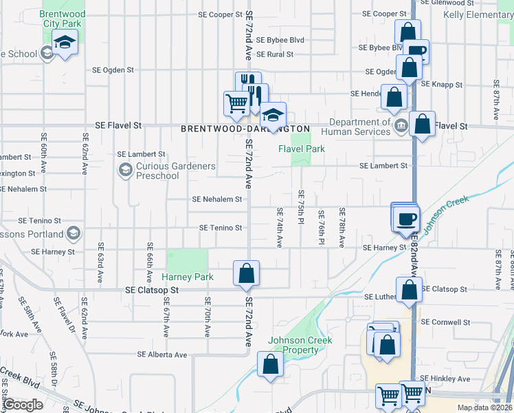 map of restaurants, bars, coffee shops, grocery stores, and more near in Portland